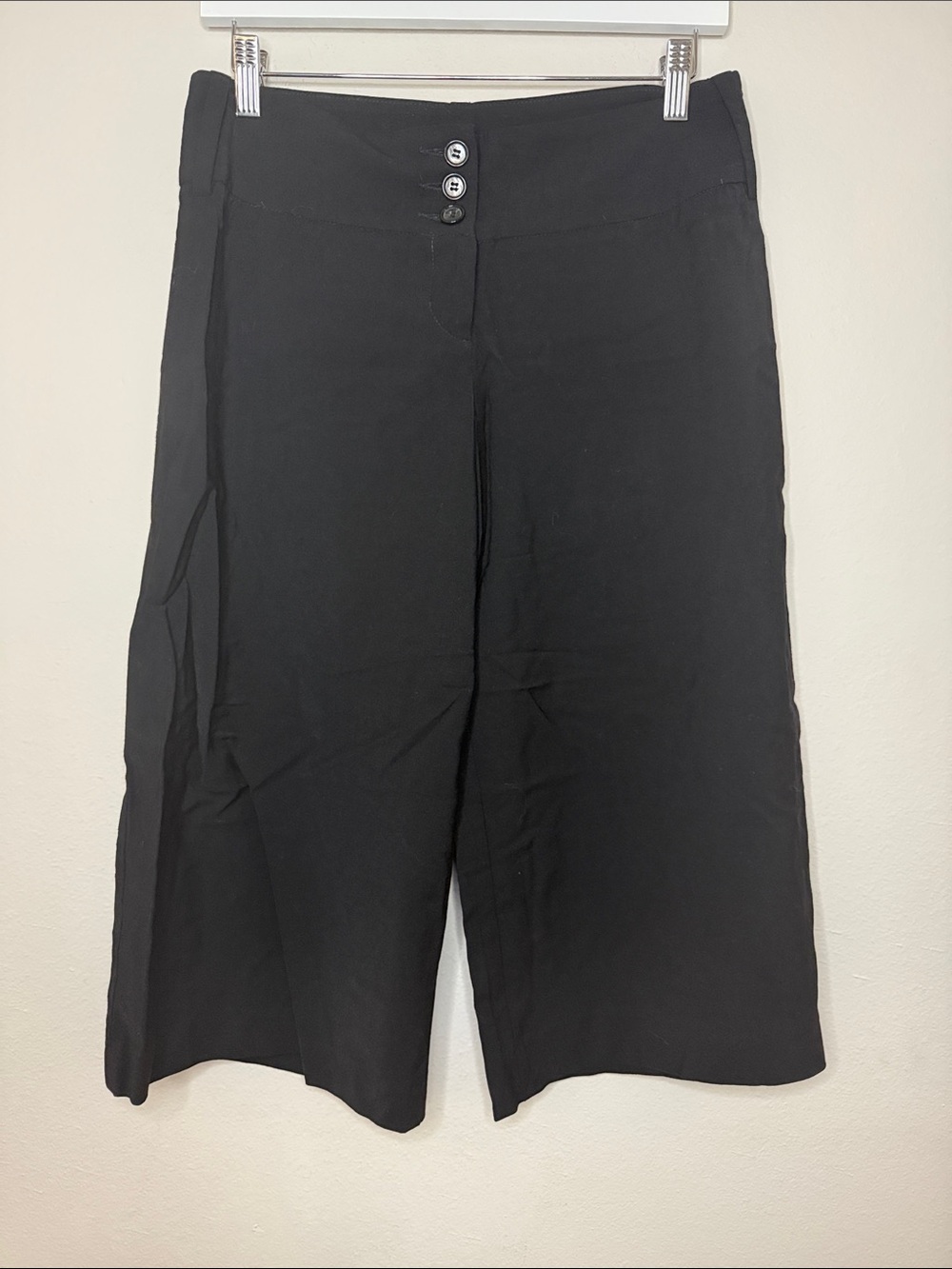 Bebe Sexy Modern Fit Black Wide Leg Pants Culottes High Waist 4